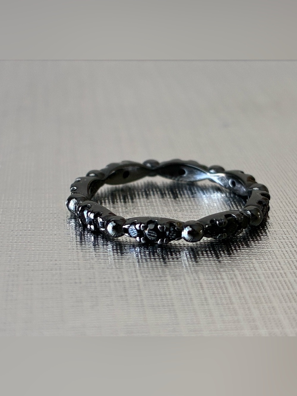 Sterling Silver 925 Black Stackable Ring Sz 7